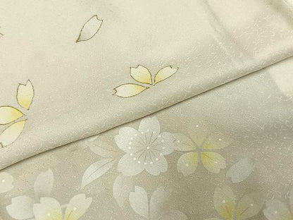 平和屋着物▽訪問着　単衣　舞花文　暈し染め　金彩　正絹　逸品　AABE5700fy