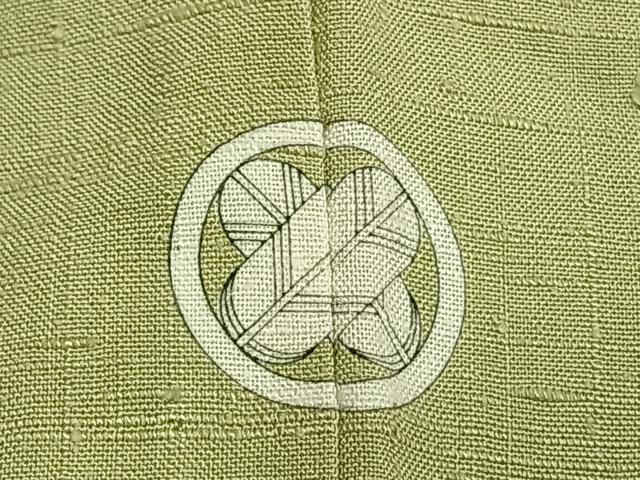 平和屋着物▽本場結城紬 重要無形文化財 単衣 色無地 若菜色 西武百貨店扱い 正絹 逸品 未使用 AABE5702fy