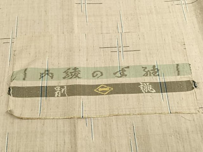 平和屋着物▽日本工芸会正会員　秋山眞和　綾の手紬　手織　本藍染　単衣　十字絣　証紙付き　正絹　逸品　AABE5710fy