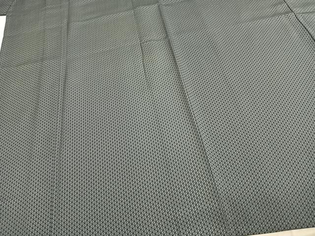 平和屋着物▽男性 お召 単衣 菱文 銀座もとじ 正絹 逸品 AABE5711fy