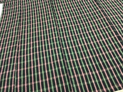 平和屋着物▽上質な紬 単衣 格子 正絹 逸品 AABE5712fy
