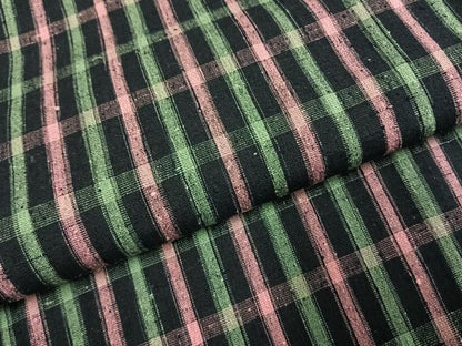 平和屋着物▽上質な紬 単衣 格子 正絹 逸品 AABE5712fy
