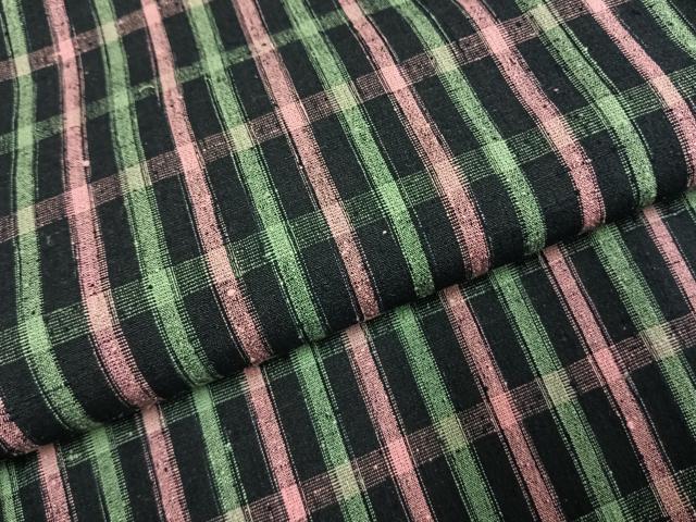 平和屋着物▽上質な紬 単衣 格子 正絹 逸品 AABE5712fy