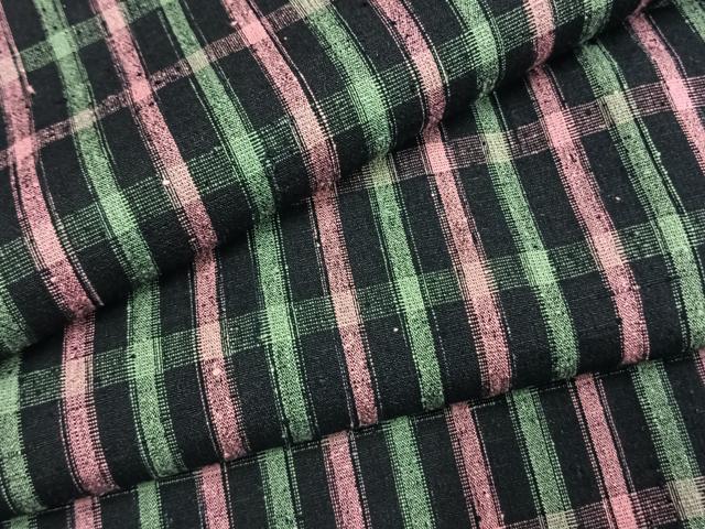 平和屋着物▽上質な紬　単衣　格子　正絹　逸品　AABE5712fy 平和屋着物▽上質な紬 単衣 格子 正絹 逸品 AABE5712fy