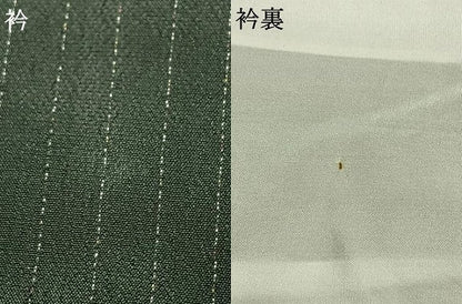 平和屋着物▽お召 単衣 縞 さが美扱い ロング丈 正絹 逸品 AABE5715fy