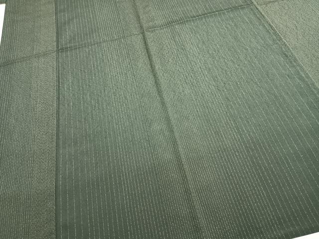 平和屋着物▽お召 単衣 縞 さが美扱い ロング丈 正絹 逸品 AABE5715fy