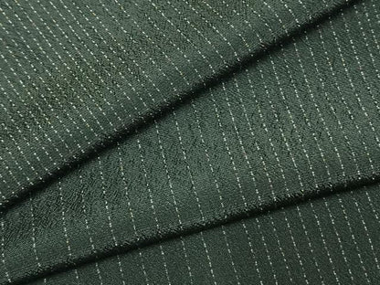 平和屋着物▽お召 単衣 縞 さが美扱い ロング丈 正絹 逸品 AABE5715fy