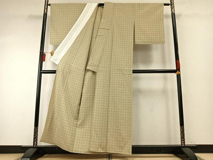 平和屋着物▽本塩沢 単衣 十字絣 正絹 逸品 未使用 AABE5718fy