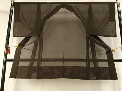 平和屋着物▽男性 長羽織 スリーシーズン 春夏秋 塵除け 栗色 正絹 逸品 AABE5725fy