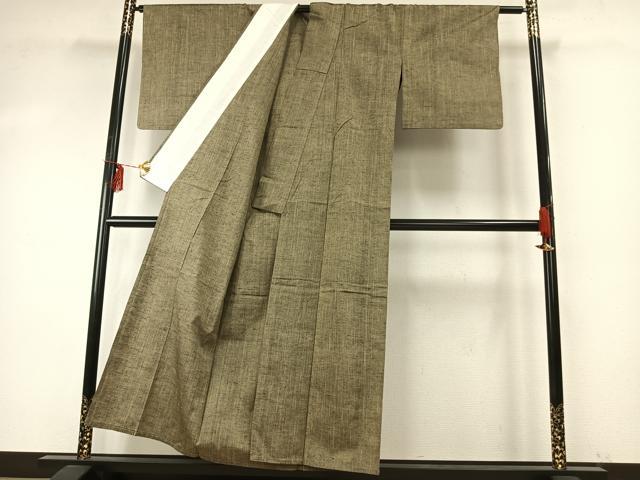 平和屋着物▽上質な紬 単衣 霞文 正絹 逸品 AABE5727fy