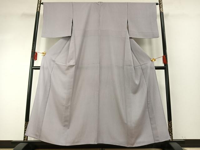 平和屋着物▽江戸小紋 単衣 万筋 紫色×白色 正絹 逸品 AABE5729fy