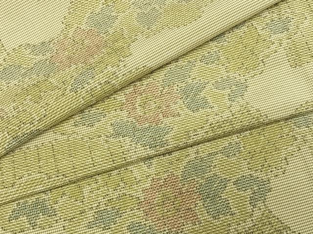 平和屋着物▽上質な紬 単衣 風景花文 正絹 逸品 AABE5731fy