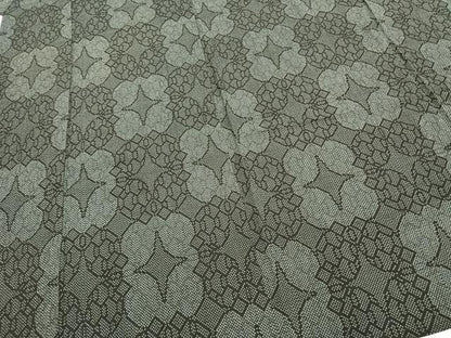 平和屋着物▽本塩沢 単衣 幾何学文様 正絹 逸品 AABE5733fy