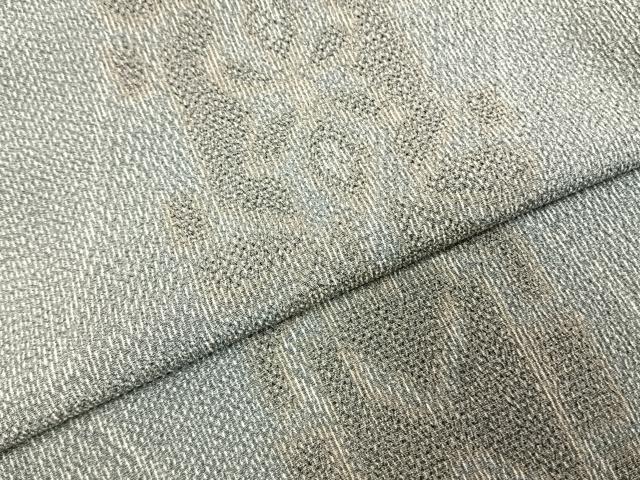 平和屋着物▽本塩沢 単衣 幾何学文様 正絹 逸品 AABE5734fy