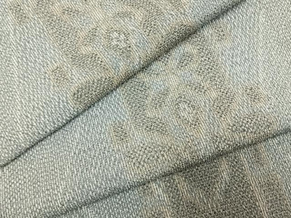 平和屋着物▽本塩沢 単衣 幾何学文様 正絹 逸品 AABE5734fy