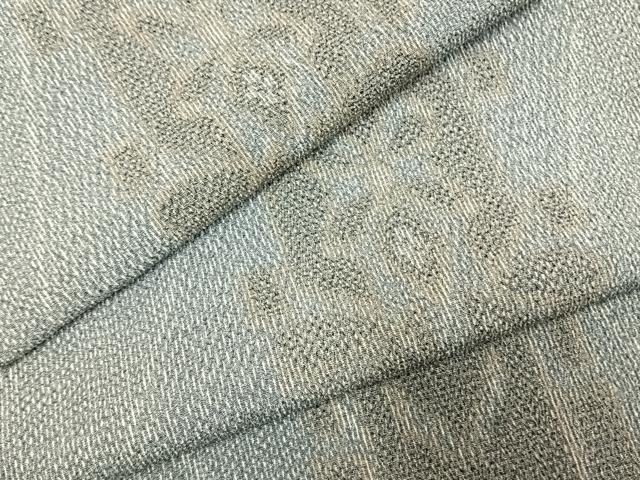 平和屋着物▽本塩沢 単衣 幾何学文様 正絹 逸品 AABE5734fy