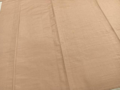 平和屋着物▽上質な紬 単衣 色無地 洗柿色 正絹 逸品 AABE5735fy