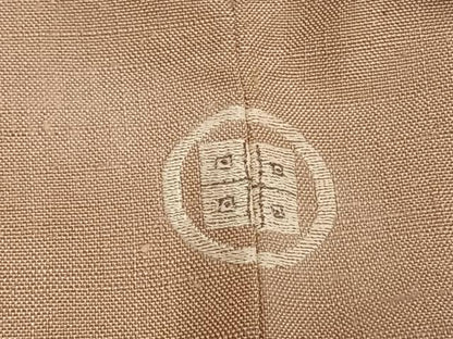 平和屋着物▽上質な紬 単衣 色無地 洗柿色 正絹 逸品 AABE5735fy