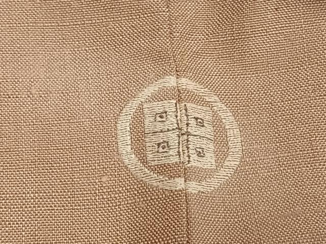 平和屋着物▽上質な紬 単衣 色無地 洗柿色 正絹 逸品 AABE5735fy