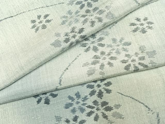 平和屋着物▽上質な紬 単衣 舞花文 暈し染め 正絹 逸品 AABE5737fy