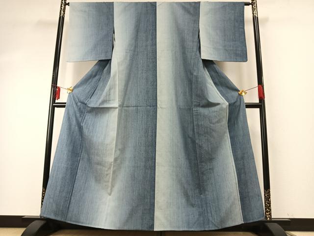 平和屋着物▽上質な紬 単衣 間道 正絹 逸品 AABE5739fy