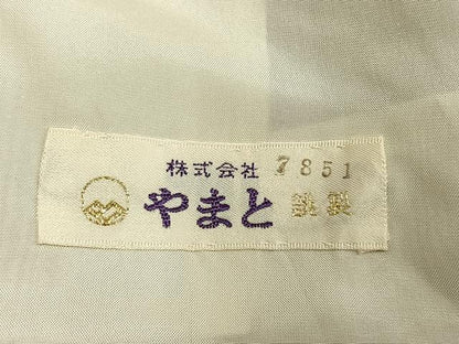 平和屋着物▽上質な小紋 単衣 更紗花文 やまと誂製 正絹 逸品 AABE5742fy