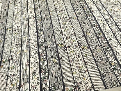 平和屋着物▽上質な小紋 単衣 型染め 花間道 正絹 逸品 未使用 AABE5743fy