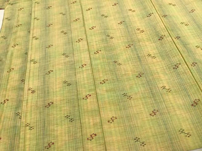 平和屋着物▽上質な紬 単衣 絣柄 正絹 逸品 未使用 AABE5744fy