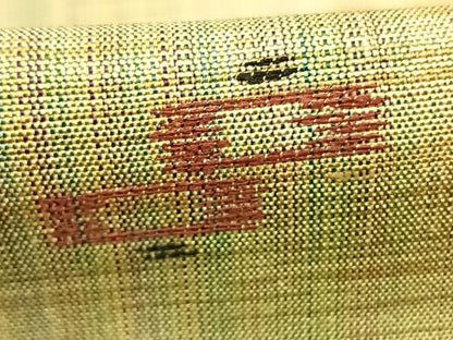 平和屋着物▽上質な紬 単衣 絣柄 正絹 逸品 未使用 AABE5744fy