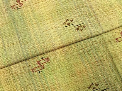 平和屋着物▽上質な紬 単衣 絣柄 正絹 逸品 未使用 AABE5744fy