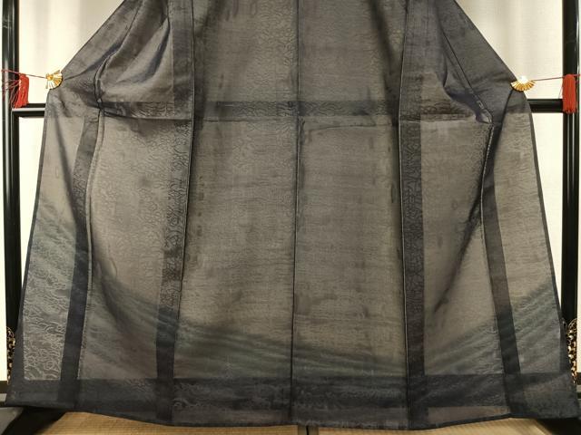 平和屋着物▽訪問着　無双　紗袷　紗×紗　草花文　暈し染め　正絹　逸品　AABE5748fy 平和屋着物▽訪問着 無双 紗袷 紗×紗 草花文 暈し