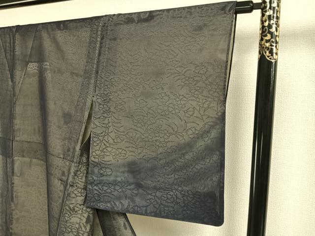 平和屋着物▽訪問着　無双　紗袷　紗×紗　草花文　暈し染め　正絹　逸品　AABE5748fy 平和屋着物▽訪問着 無双 紗袷 紗×紗 草花文 暈し