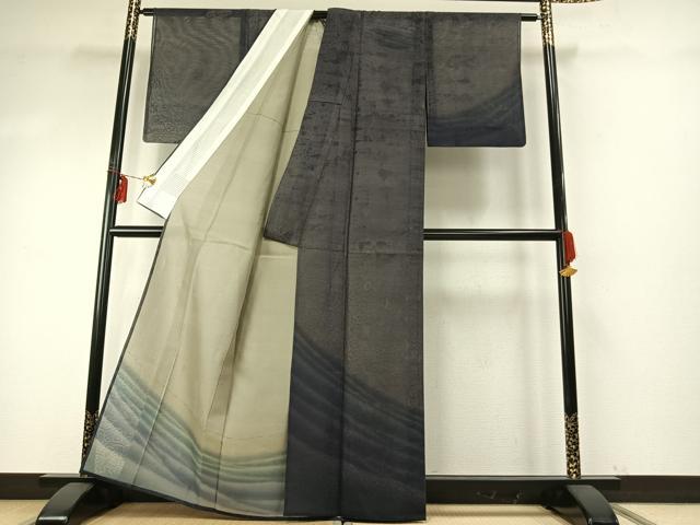 平和屋着物▽訪問着　無双　紗袷　紗×紗　草花文　暈し染め　正絹　逸品　AABE5748fy 平和屋着物▽訪問着 無双 紗袷 紗×紗 草花文 暈し