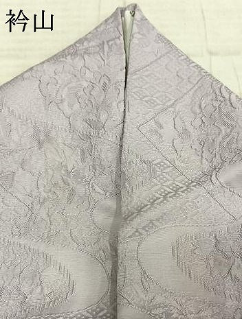 平和屋着物▽無地絵羽訪問着 単衣 草花地紋 白藤色 正絹 逸品 AABE5751fy