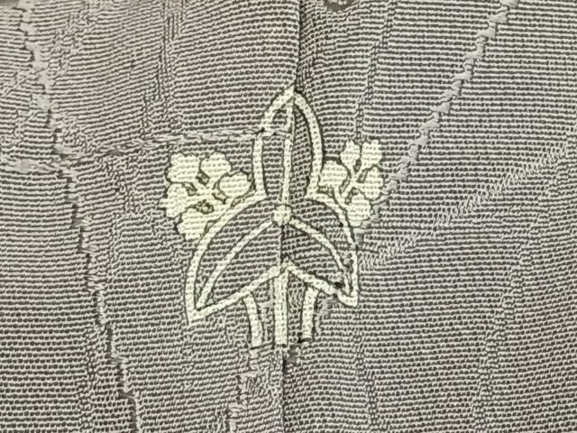 平和屋着物▽上質な色無地 単衣 網目地紋 絹鼠色 正絹 逸品 AABE5753fy