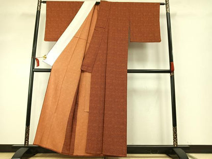 平和屋着物▽上質な小紋 単衣 花尽くし 正絹 逸品 AABE5754fy