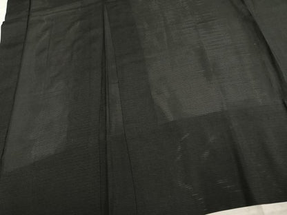 平和屋着物▽男性　長羽織　黒紋付　正絹　逸品　AABE5758fy