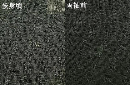 平和屋着物▽羽織 スリーシーズン 春夏秋 塵除け 市松地紋 黒地 正絹 逸品 AABE5760fy