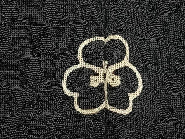平和屋着物▽羽織 スリーシーズン 春夏秋 塵除け 市松地紋 黒地 正絹 逸品 AABE5760fy