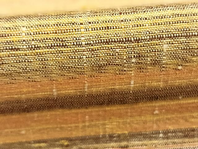 平和屋着物▽信州紬 単衣 横縞 正絹 逸品 AABE5767fy