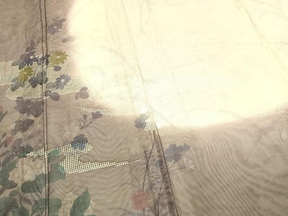 平和屋着物▽訪問着 無双 紗袷 紗×紗 手描き 草花文 正絹 逸品 AABE5769fy