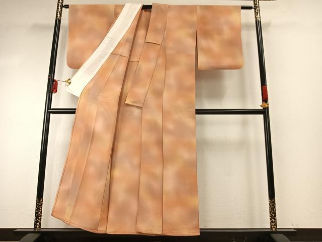平和屋着物▽上質な小紋 単衣 霞文 鬼しぼ縮緬 正絹 逸品