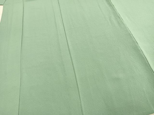 平和屋着物▽上質な色無地 単衣 錆青磁色 正絹 逸品 未使用 AABE5771fy