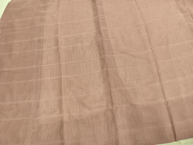 平和屋着物▽道行コート スリーシーズン 春夏秋 塵除け 横段文 石竹色 正絹 逸品 AABE5772fy