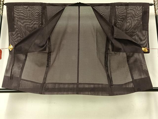 平和屋着物▽道行コート スリーシーズン 春夏秋 塵除け 亀甲地紋 濃色 正絹 逸品 AABE5773fy