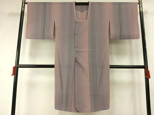 平和屋着物▽道行コート スリーシーズン 春夏秋 塵除け 縞 ロング丈 正絹 逸品 AABE5775fy