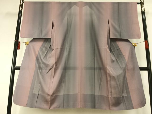 平和屋着物▽道行コート スリーシーズン 春夏秋 塵除け 縞 ロング丈 正絹 逸品 AABE5775fy