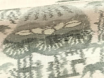 平和屋着物▽上質な紬 単衣 風景文 正絹 逸品 AABE5776fy