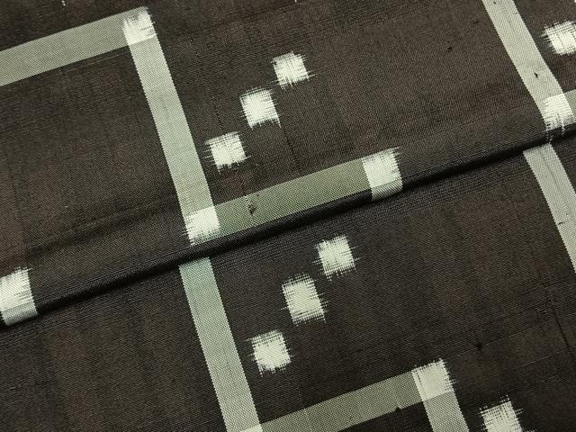 平和屋着物▽本場琉球絣　紬　単衣　バンジョウ　正絹　逸品　AABE5777fy