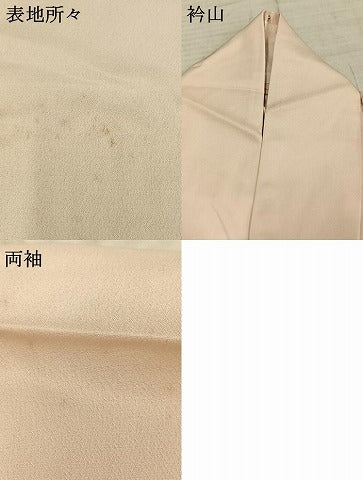 平和屋着物▽訪問着 単衣 手描き 雀 枝梅文 暈し染め 正絹 逸品 AABE5778fy